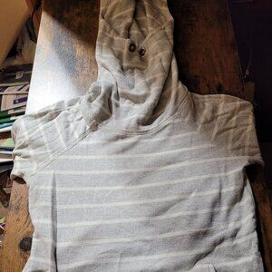 Garage Striped Cowl Neck Hoodie Gray size M women pullover